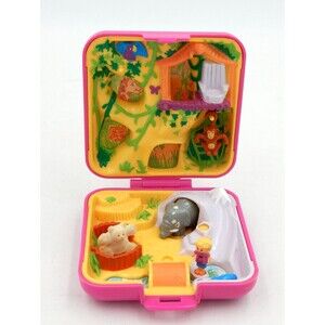 Polly Pocket Wild Zoo World Bluebird Toys Compact Figures 1989 Vintage Pink